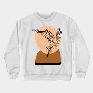 Minimal Modern  Abstract  Circle Shapes  leave  Warm Tones  Design Crewneck Sweatshirt